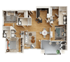 3 Bedroom 3D floor plan